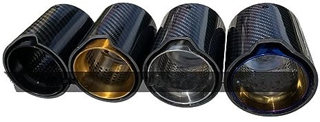 Auto Auspuffrohr Endrohr 4PCS Für M5 F90 Carbon Fiber Exhaut Spitze Golden Blau Silber Schwarz Passt Auspuff Tipps Auto Auspuff Rohre Auspuff Endrohr (Größe : Sliver90mm)
