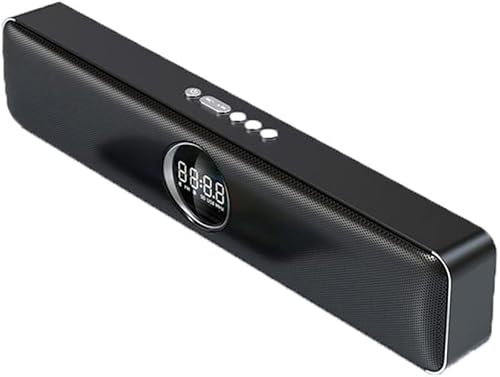 VipMan Haut-Parleurs PC, Enceinte de Bureau Caisson de Basses Haut-parleurs Portables LED Ordinateur Audio avec réveil Barre de Son Pc boîte de Son vidéo