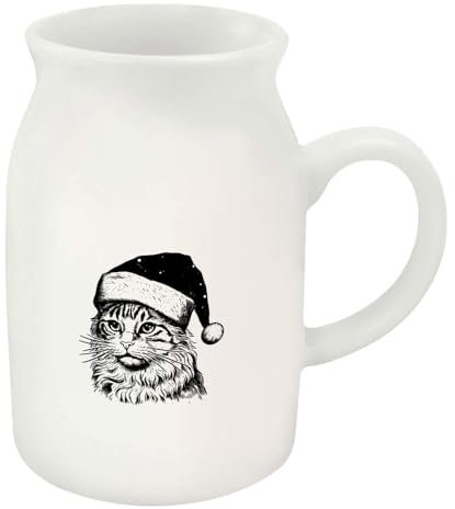 Azeeda 300ml 'Christmas Cat' Ceramic Milk Jug (MJ00014072)