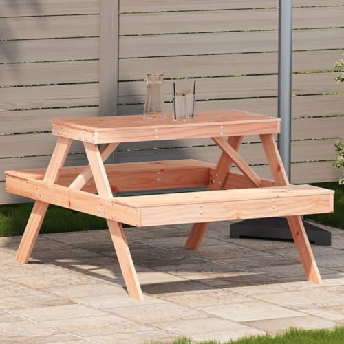 LAPOOH Picknicktisch 105x134x75 cm Massivholz Douglasie, Bierzeltgarnitur, Biertischgarnitur, Beer Pong Tisch, Bierbankgarnitur, Gartenmöbel Set, Biertisch - 832570