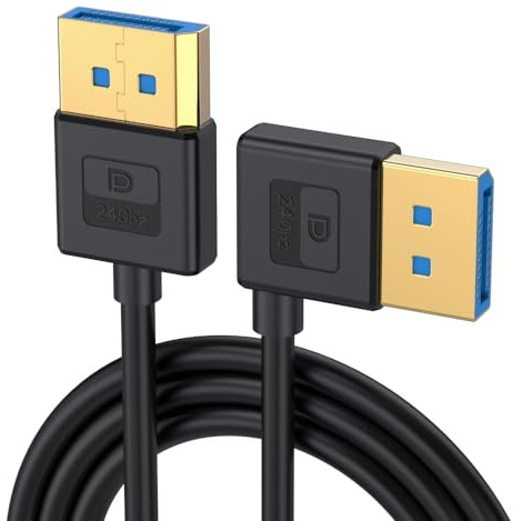 CY Ultrafine högervinkel Displayport 1.4 DP till DP 8K 60 Hz Ultra-HD UHD-kabel 4K 144Hz 90 grader för stationär bärbar dator och bildskärm (100 cm)