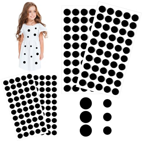 YUXIANLB 200 Stück Schwarze Selbstklebende Filzkreise Filzaufkleber Für Halloween DIY Nähprojekte Kostümbastelprojekte Gestanzte DIY Projekte (1.9cm/1.26cm)