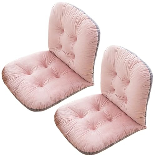 AOPEZIA Stuhlkissen mit Rückenteil Sitz und Rückenkissen mit Bänder Polsterauflage, Gartenstuhlauflage Niedriglehner Auflage Polsterauflage Gartenstuhl(Pink,2 Pieces)