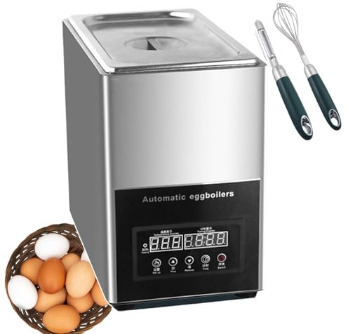 forplubossmmp Electric Egg Cooker Automatic Omelette Device, Automatic Egg Boiler with 30~90°C Temperature and Timing Adjustable, 800W Ring-Shaped Heating Tube, Compact Size 7.5 * 16 * 11.4inch