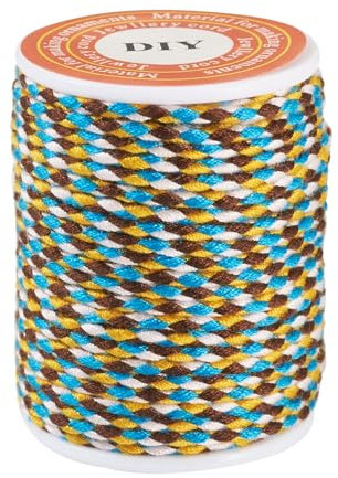 Craftdady 4 m lange Polycotton-Kordel, Metallic-Kordel, geflochtenes Seil, handgefertigt, Makramee, Baumwollseil, gedrehte Schnur, bunt, für Wandbehänge, Pflanzenaufhänger, Basteln, Stricken