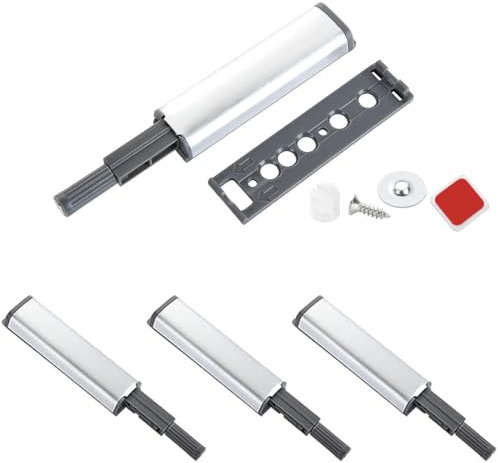 Push Pull per Ante, 4 Pezzi Apertura a Pressione Ante, Duty Cabinet Door Opener, Chiusura Magnetico Pressione Custodia in Alluminio Chiusura Push Ante Sistema