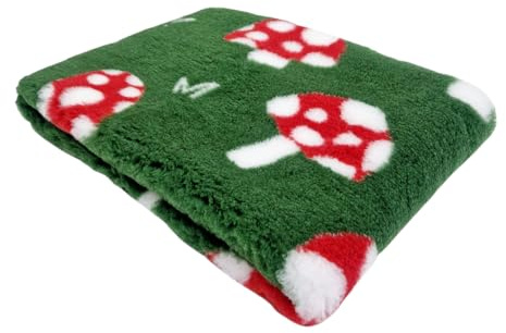 WOOF AND PUP | Non Slip Vet Bedding | Mushroom Toadstool | Machine Washable | UK Manufactured | Non-slip | Dog Bed | Whelping | Vet bed (Small 50cm x 75cm (20 x 30))