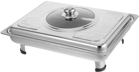 TOPPERFUN Plateau Rectangulaire Acier Inoxydable Avec Couvercle Pour Buffet Service Alimentaire Réception Et Stockage