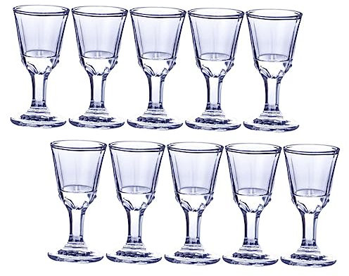 HOMOBABE Bicchieri Da Liquore Piccoli in Vetro Trasparente 10 Ml, Set Da 10 Pezzi, Calici Per Vino e Liquori, Per Degustazioni Casalinghe e Feste