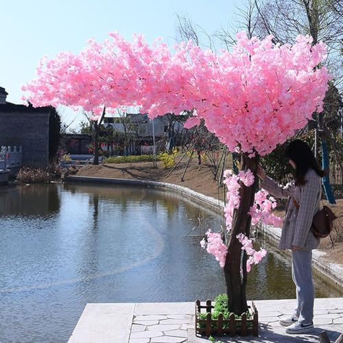 Árbol de cerezo artificial rosa grande, decoración de interiores y exteriores, para decoración de paisajes y lugares