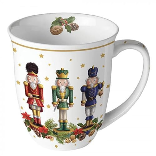Tasse à café - Tasse à thé - 0,4 l - En porcelaine fine - Pour Noël, Avent - Motif casse-noisette