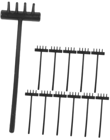 SUPVOX 12 Mini Râteaux à Sable en Plastique pour Garçon Et Filles, Kit Jardin Zen, Outils De Poussée, Petit Râteau à Main, Bac à Sable Jeu Créatif, 12 Pièces, Usage Familial Et Plage