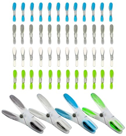 Colorhome Wäscheklammern - 100 Stück - Klammern Wäsche Wäschekluppen Soft Grip - Silikon Pastellfarben