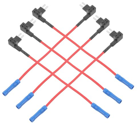 LOLIPPYY 6stücke Sicherungsabzweiger für Kfz-schaltkreise Sicherungshalter Adapter für Stromkreise Kupferkabel Schutz vor Kurzschluss und Überlastung