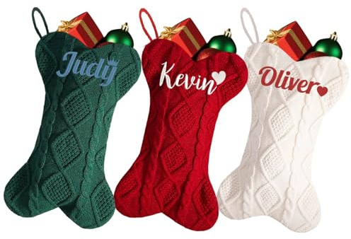 Lustige Weihnachtsstrümpfe, personalisierbar, bestickt, mit Namen, Weihnachtsstrumpf, hängende Dekorationen für Urlaub, Weihnachten, Party, Familiendekoration