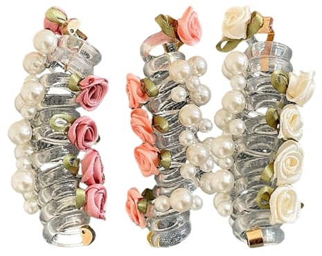 Spiralhaarbindungen - dehnbare Pferdeschwanzhalter, keine Pull -Haarbänder | Buntes Telefonkabel Elastik, perfekt für Mädchen Teenager Kleinkinder, Schulsporttägliches Haarstyling, Dekorieren Sie Blum