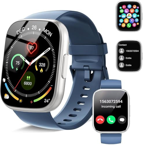 Smart Watches for Men Women (Answer/Make Calls), 1.95 Touchscreen Fitness Watch with 110+ Sport Modes, Heart Rate/Sleep Monitor/Pedometer Fitness Tracker, IP68 Waterproof Smartwatch for Android iOS