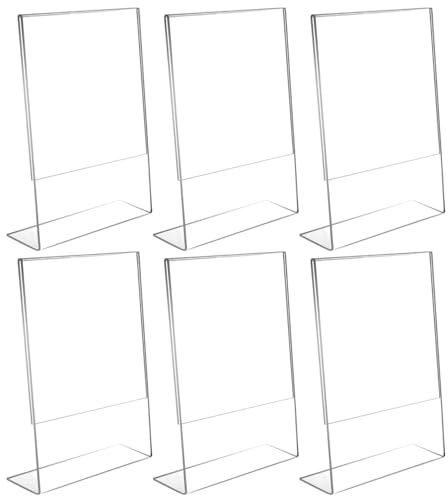 Hbbgdiy 4x6 Acrylbilderrahmen 6pcs klar vertikales stehendes Foto Display schützende Acrylrahmen für Home Office School Schreibtisch Dekoration, rahmenlos