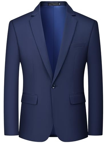 QUELDRA Blazer Homme Décontracté Ajusté Slim Fit Veste de Costume Noir Un Bouton Élégant Formel Business