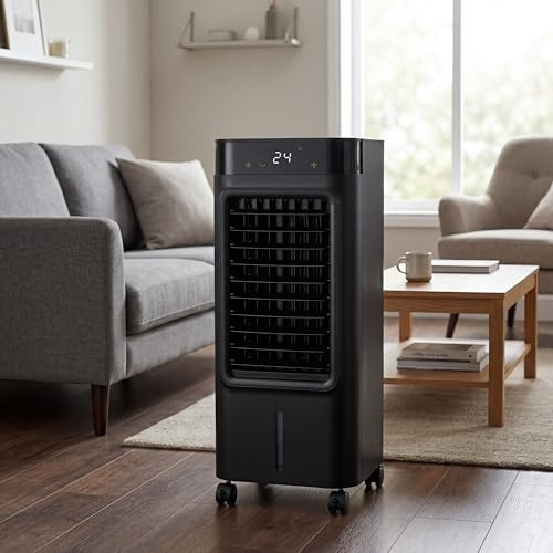 Air Pro Air Cooler 3-in-1, 8L Capacity, Remote Control, Portable Evaporative Air Cooling, 12-Hour Timer 3 Speeds, Oscillating Cooling Fan Air Cooler with Ice Packs for Home Office