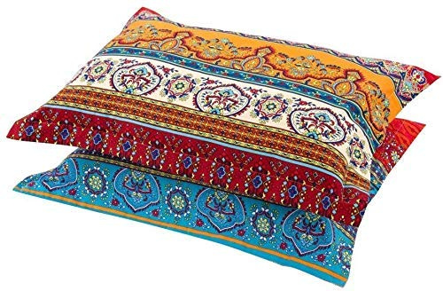 Lanqinglv 2er Set Bohemian Kissenbezug 40x80cm Boho Mandala Böhmisch