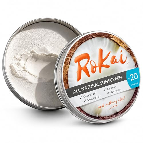 RoKai All-Natural Mineralische Sonnencreme Gesicht SPF20 - Hochwertiger Sonnenschutz Gesicht, Unparfümiert, Chemiefrei & Nanofrei - Feuchtigkeitsspendende Sonnencreme für empfindliche Haut - 100 ml