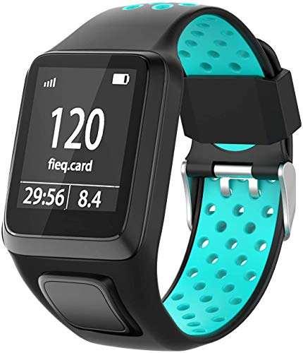 Shieranlee Watchband for TomTom Watch, Silicone Waterproof Breathable Sport Fitness Watch Strap Wristband replacement for TomTom Runner 2/ Runner 3/ Spark/Golfer 2 Sports GPS Running Smartwatch