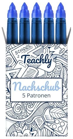 Teachly Superteacher - Cartucce per penna a sfera, 0,6 mm, colore: Blu