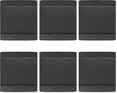 Villeroy & Boch Manufacture Rock 6er Set Speiseteller quadratisch schwarz 28cm