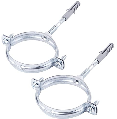 SKIR'CO Paquete de 2 soportes de tubería para tubos de 107-112 mm de diámetro, abrazaderas, soportes de tubería para montaje en pared y techo (2 piezas)