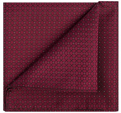 KissTies Mens Pocket Square Burgundy Red Hanky X 1 pc, Size 12''X12''