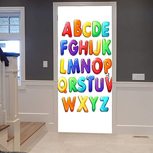 Türtapete Selbstklebend Türposter - Farbalphabet Für Kinder 90 X 210 Cm - Fototapete Türfolie Poster Tapete Strand Meer Nordsee Ostsee Beach Wasser Blau 3D Türaufkleber Selbstklebend Diy Türbild