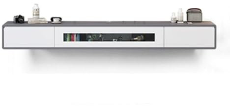 Hängend TV Board Schwebender TV-Ständer aus Holz, 78,7-Zoll-TV-Schrank zur Wandmontage, schwebende TV-Regale mit Tür und Schubladen, moderne Entertainment-Medienkonsole, große TV-Bank mit Stauraum for