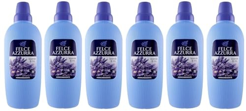 6 x Felce Azzurra Weichspüler Lavendel und Iris, unverwechselbarer Duft, weiche Kleidung - 30 Waschgänge - 2 l