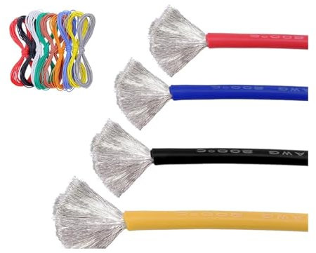 10 m Kupferdraht, superweicher Silikonkautschuk, 30 AWG-10 AWG, hitzebeständiges, ultraflexibles elektronisches Kabel, Hochtemperaturkabel(Color:Yellow,Size:10M_12AWG)