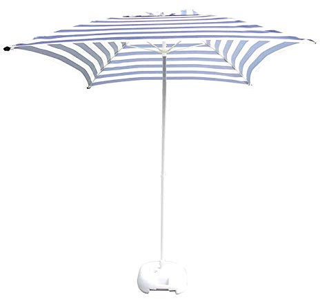 CMJSGG Gartensonnenschirm, 2 m, gestreifter Terrassenschirm, UV-Schutz 50+, Strandschirm mit 4 stabilen Streben, für Wohn- und Geschäftsräume