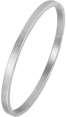 MILAKOO Damen Edelstahl Armreif 4mm Breite Dünn Oval Bangle Frauen Stapelbar Manschette Armband Freundschaft Armbänder für Party Hochzeit Geburtstag