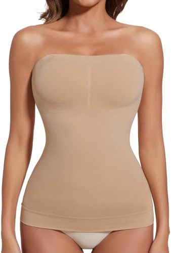 Joyshaper Canottiera da Donna Senza Spalline, Modellante per la Pancia, Shapewear, Top a Manica Corta Modellante, Canottiera Modellante per il Corpo, M