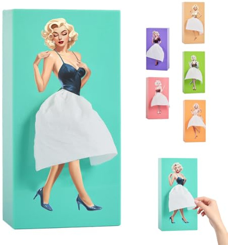 Taschentuchbox-Abdeckung, kreatives Rock-Design, Taschentuchbox, wasserdicht, Retro, ausziehbar, geeignet für Schlafzimmer, Wohnzimmer, Büro (blau)
