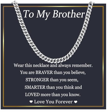 EPIRORA Big Brother Gifts From Sister, Cuban Chain Necklace for Boys, Graduation Christmas Birthday Presents