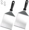 Spatola per Hamburger, Set di 2 Spatola in Acciaio Inox, Grande Spatola per Piastra per Barbecue, Accessori per Piastra da Cucina, Include Gancio, per Barbecue Plancha Teppanyaki e Piastra Grill