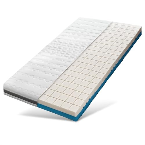 Sleepneo Kaltschaummatratze 90x200 Höhe 18cm Härtegrad H3 H4, ergonomisch 7 Zonen, Bezug mit Aloe Vera Veredelung 2in1 Matratze 90x200cm