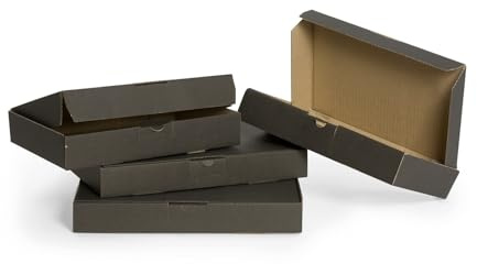 WePack 40 Stück Maxibriefkartons 350x250x50 mm Innenmaß Maxibrief Versand Post Faltschachtel 1-Wellig 400g Schwarz Postkarton Versandschachtel Paket Päckchen Versandkarton warensendung