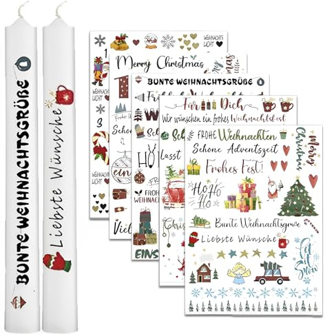 6 Pcs Kerzentattoo Weihnachten (200+ Muster), Kerzentattoos Weihnachten, Kerzen Tattoo Weihnachten, Kerzentattoos, Stabkerzen, Stabkerzen Weiß, Aufkleber Weihnachten, Kerzen Bemalen