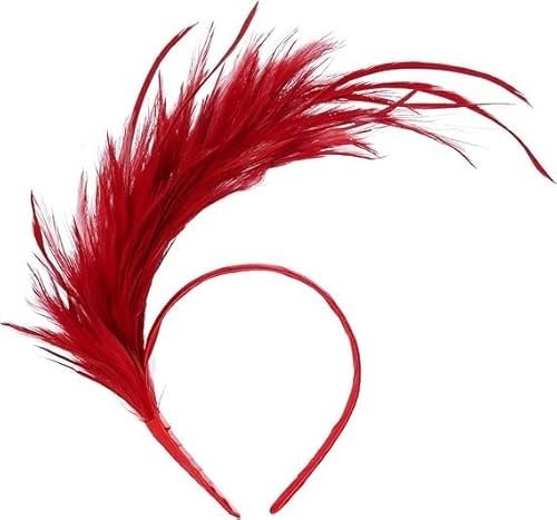 LUYANFX 1920er Feder Stirnband, Bunt Feder Haarschmuck Haarschmuck Damen,Feder Haarreif Cosplay Kostüm Accessoires Karneval Party Kopfschmuck für Ostertag Hochzeit Party