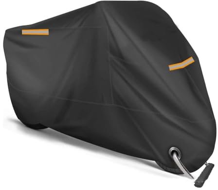 Funda Moto para Suzuki V-Strom 800 2023-2024, Oxford Fundas Motos Cubierta Protectora con Agujeros de Bloqueo Impermeable Transpirable Accesorios,A/XXL-C/Black~Orange1