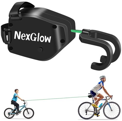 NexGlow Abschleppseil Fahrrad Kinder, 2.5M Fahrrad Zugseil für Alle Fahrradstangen, Einziehbares Fahrrad-Abschleppseil Follow me für Kinder MTB Bike