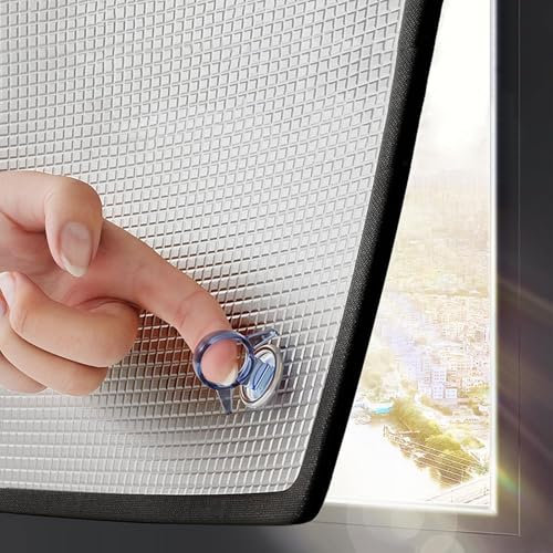 Sichtschutz,Wärmeisolierung Fensterfolie,UV-Schutz Sonnenschutzfolie Fenster Innen oder Außen,Aluminiumfolie Isolierfolie mit Saugnapf für Heimbüro,Garage,9mm Wärmeschutzfolie Anpassbar