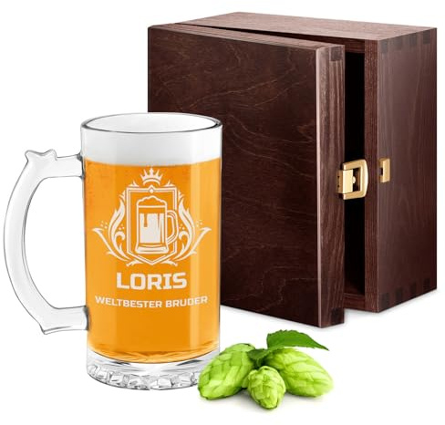 Maverton Boccale birra personalizzato 400ml, Tazza personalizzata | Incisione, Bicchieri birra artigianale, Bicchieri vetro per birre, Boccali birra, Regalo uomo, Regalo uomo compleanno