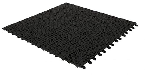 Set da 50 Piastrelle in Plastica Flessibili Drenanti 55,5 x 55,5 cm da Esterno Giardino 15,4 m2 colore:Nero